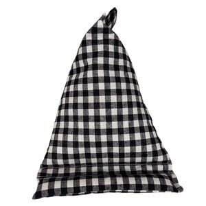 Cell Phone Holder Pillow Stand Black White Gingham Print Pattern Fabric Handmade